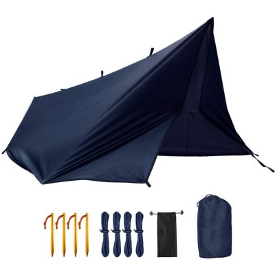 Backpacking rain shelter hammock canopy waterproof, easy set up windproof sun shelter awning for camping