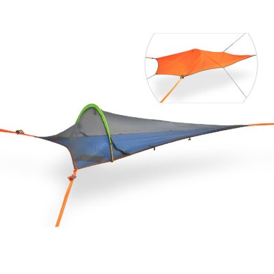 Hanging tree three points hammock with mosquito net, durable nylon camping tent triangle hammocks with canopy